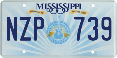 MS license plate NZP739