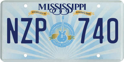 MS license plate NZP740