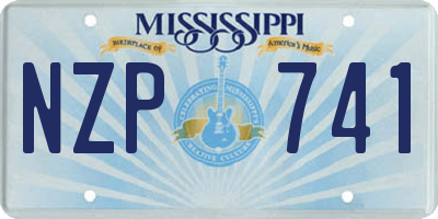 MS license plate NZP741