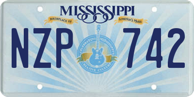 MS license plate NZP742