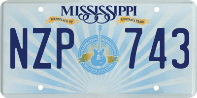 MS license plate NZP743