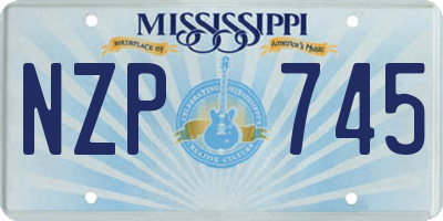 MS license plate NZP745