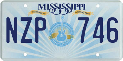 MS license plate NZP746