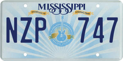 MS license plate NZP747