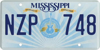 MS license plate NZP748