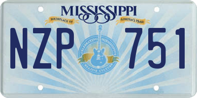 MS license plate NZP751