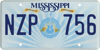 MS license plate NZP756