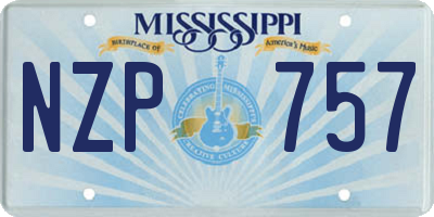 MS license plate NZP757