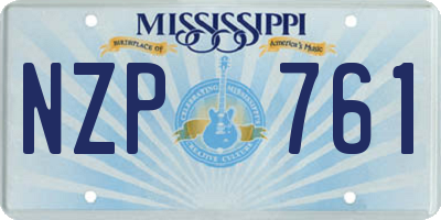 MS license plate NZP761