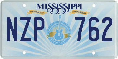 MS license plate NZP762