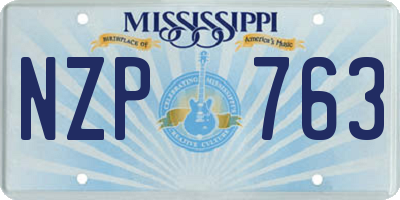 MS license plate NZP763