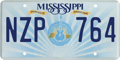 MS license plate NZP764
