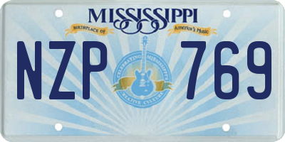 MS license plate NZP769