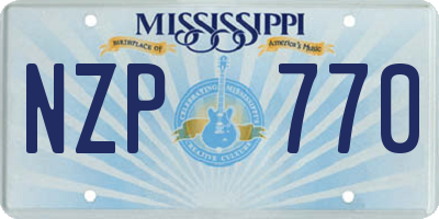 MS license plate NZP770