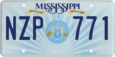 MS license plate NZP771