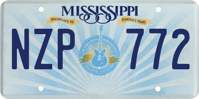 MS license plate NZP772
