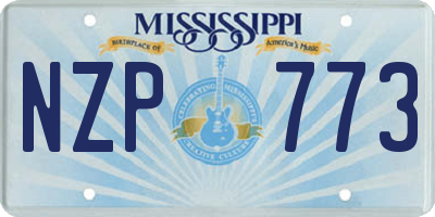 MS license plate NZP773