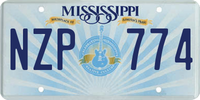 MS license plate NZP774