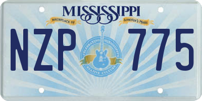 MS license plate NZP775