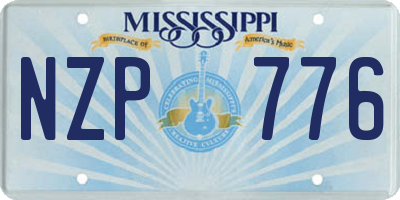 MS license plate NZP776