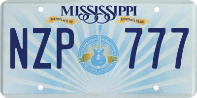 MS license plate NZP777