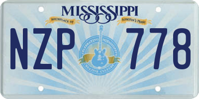MS license plate NZP778