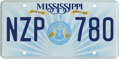 MS license plate NZP780