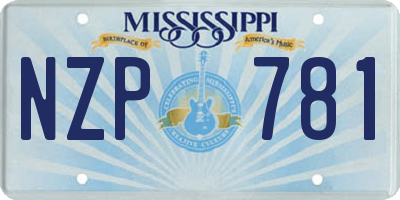 MS license plate NZP781