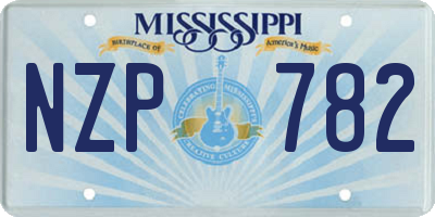 MS license plate NZP782