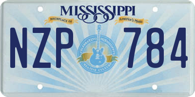 MS license plate NZP784