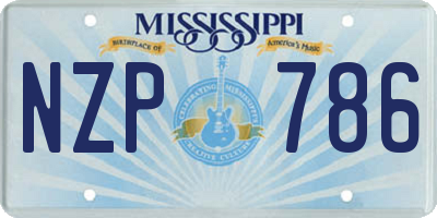 MS license plate NZP786