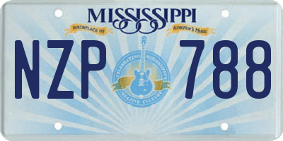 MS license plate NZP788