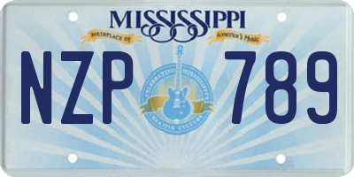 MS license plate NZP789