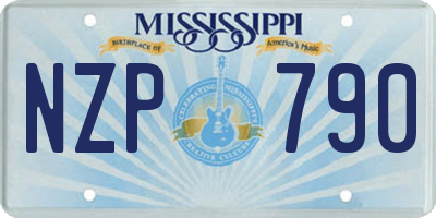 MS license plate NZP790