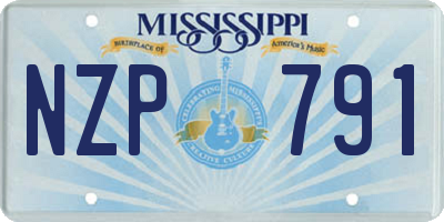 MS license plate NZP791
