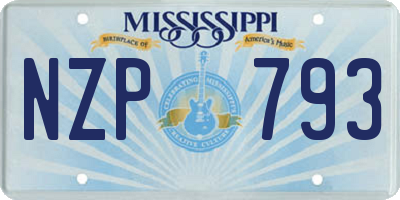 MS license plate NZP793
