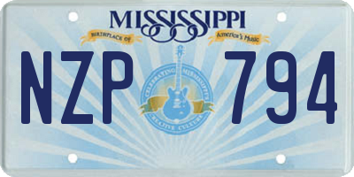MS license plate NZP794