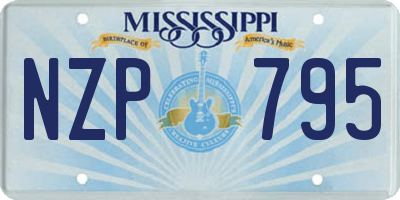 MS license plate NZP795