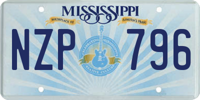 MS license plate NZP796