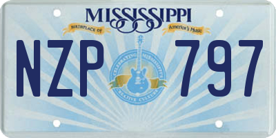MS license plate NZP797