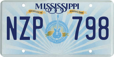 MS license plate NZP798