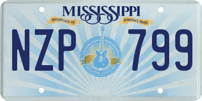 MS license plate NZP799