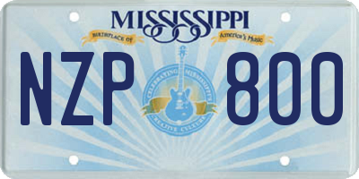 MS license plate NZP800