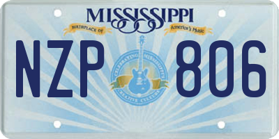 MS license plate NZP806