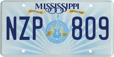 MS license plate NZP809