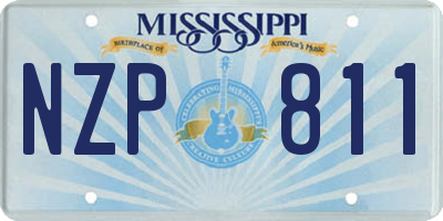 MS license plate NZP811