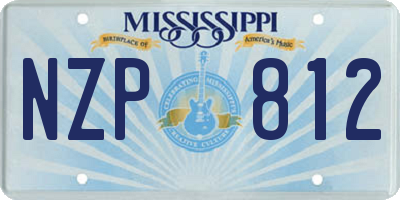 MS license plate NZP812