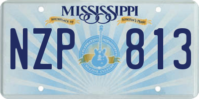 MS license plate NZP813