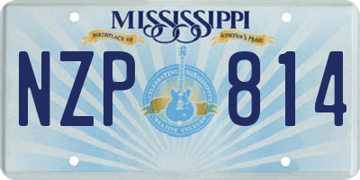 MS license plate NZP814