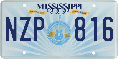 MS license plate NZP816